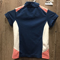 JUNIORS SS Polo Shirt, 1/4 Zip Up *gc, stains
