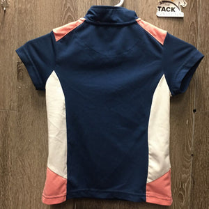 JUNIORS SS Polo Shirt, 1/4 Zip Up *gc, stains