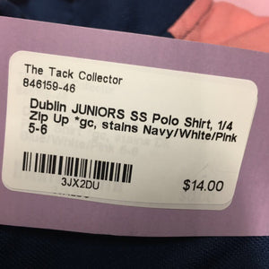 JUNIORS SS Polo Shirt, 1/4 Zip Up *gc, stains