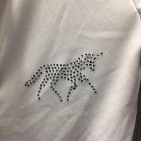JUNIORS SS Polo Show Shirt, 1/4 Zip Up, bling *vgc, mnr stains & crinkled collar
