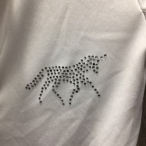JUNIORS SS Polo Show Shirt, 1/4 Zip Up, bling *vgc, mnr stains & crinkled collar