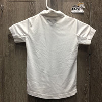 JUNIORS SS Polo Show Shirt, 1/4 Zip Up, bling *vgc, mnr stains & crinkled collar
