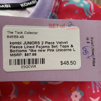 JUNIORS 2 Piece Velvet Fleece Lined Pajama Set: Tops & Bottoms *like new
