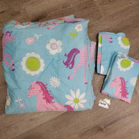 Twin Bed Set: Quilt Blanket, 2 Pillow Cases *gc, faded spots, mnr snags & threads, bare edges
