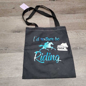 Woven Tote Bag "I'd Rather Be Riding" *vgc/xc, hair