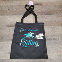 Woven Tote Bag "I'd Rather Be Riding" *vgc/xc, hair
