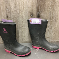JUNIORS Pr Rubber Boots *gc, dirt/dusty, scratches, scrapes, marker