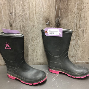 JUNIORS Pr Rubber Boots *gc, dirt/dusty, scratches, scrapes, marker