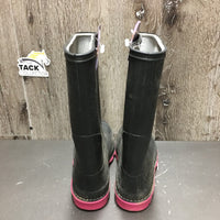 JUNIORS Pr Rubber Boots *gc, dirt/dusty, scratches, scrapes, marker
