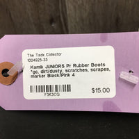 JUNIORS Pr Rubber Boots *gc, dirt/dusty, scratches, scrapes, marker
