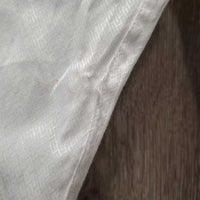 LS Thin Show Shirt, magnetic collar *gc/fair, frayed seam, snags, runs, older, seam puckers, cuff rubs