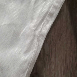 LS Thin Show Shirt, magnetic collar *gc/fair, frayed seam, snags, runs, older, seam puckers, cuff rubs