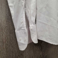 JUNIORS LS Show Shirt, snap collar *vgc, mnr stains, hair & seam puckers, older
