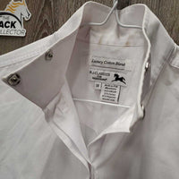 JUNIORS LS Show Shirt, snap collar *vgc, mnr stains, hair & seam puckers, older