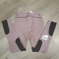 JUNIORS Hvy EuroSeat Breeches *gc, stained seat, legs & seams, undone stitching
