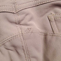 JUNIORS Hvy EuroSeat Breeches *gc, stained seat, legs & seams, undone stitching
