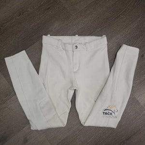 JUNIORS Hvy EuroSeat Breeches *gc, undone stitching, dingy, seam stains
