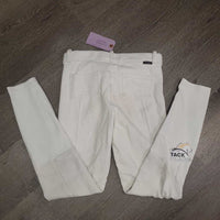 JUNIORS Hvy EuroSeat Breeches *gc, undone stitching, dingy, seam stains
