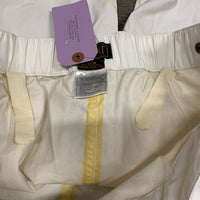Rain Riding Pant Breeches, velcro & zipper sides *gc, older, stains, peeling inner seam tape, seam puckers, hairy velcro
