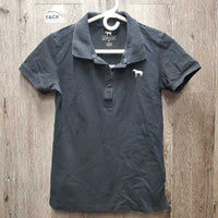 SS Polo Shirt, 1/4 Button Up *gc, hair, faded
