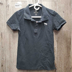 SS Polo Shirt, 1/4 Button Up *gc, hair, faded