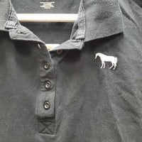 SS Polo Shirt, 1/4 Button Up *gc, hair, faded
