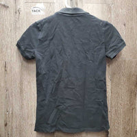 SS Polo Shirt, 1/4 Button Up *gc, hair, faded
