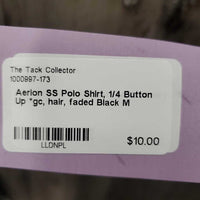 SS Polo Shirt, 1/4 Button Up *gc, hair, faded
