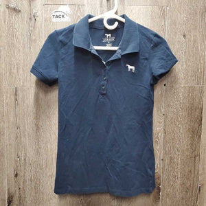 SS Polo Shirt, 1/4 Button Up *gc, hair, faded