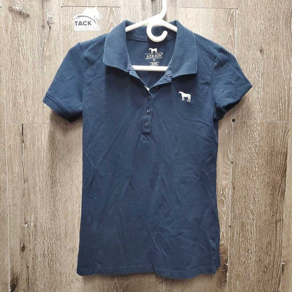 SS Polo Shirt, 1/4 Button Up *gc, hair, faded
