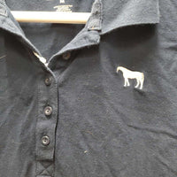 SS Polo Shirt, 1/4 Button Up *gc, hair, faded
