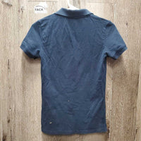 SS Polo Shirt, 1/4 Button Up *gc, hair, faded
