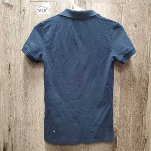 SS Polo Shirt, 1/4 Button Up *gc, hair, faded