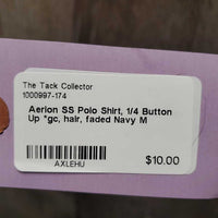 SS Polo Shirt, 1/4 Button Up *gc, hair, faded
