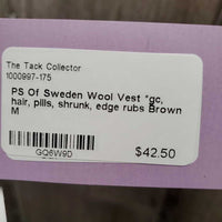 Wool Vest *gc, hair, pills, shrunk, edge rubs
