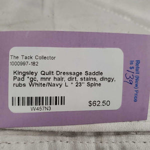 Quilt Dressage Saddle Pad *gc, mnr hair, dirt, stains, dingy, rubs