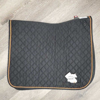 Quilt Dressage Saddle Pad, 1x Piping *gc, mrn hair, faded, dirt, pills, rubs, cut tabs
