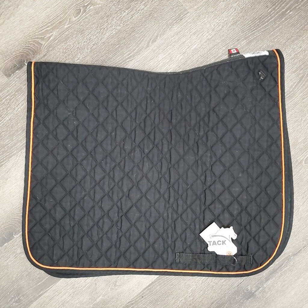 Quilt Dressage Saddle Pad, 1x Piping *gc, mrn hair, faded, dirt, pills, rubs, cut tabs