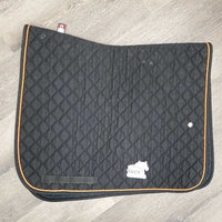 Quilt Dressage Saddle Pad, 1x Piping *gc, mrn hair, faded, dirt, pills, rubs, cut tabs
