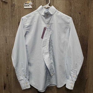 LS Show Shirt, 1x Button Collar *vgc, older, seam puckers, bubbled