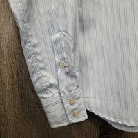 LS Show Shirt, 1x Button Collar *vgc, older, seam puckers, bubbled
