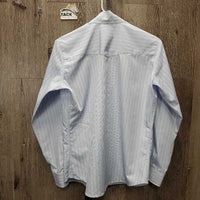 LS Show Shirt, 1x Button Collar *vgc, older, seam puckers, bubbled