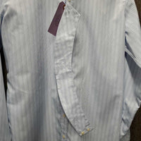 LS Show Shirt, 1x Button Collar *vgc, older, seam puckers, bubbled