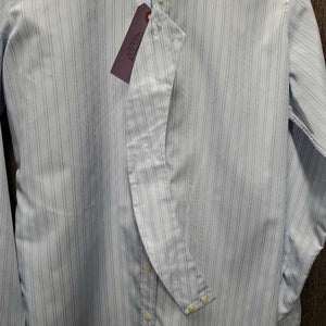 LS Show Shirt, 1x Button Collar *vgc, older, seam puckers, bubbled