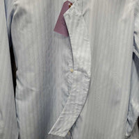 LS Show Shirt, 1x Button Collar *vgc, older, seam puckers, bubbled
