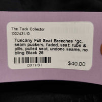 Full Seat Breeches *gc, seam puckers, faded, seat: rubs & pills, pulled seat, undone seams, no bling
