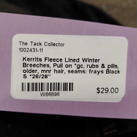 Fleece Lined Winter Breeches, Pull on *gc, rubs & pills, older, mnr hair, seams: frays