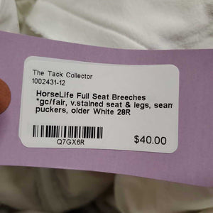 Full Seat Breeches *gc/fair, v.stained seat & legs, seam puckers, older