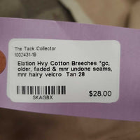 Hvy Cotton Breeches *gc, older, faded & mnr undone seams, mnr hairy velcro
