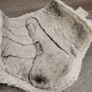 Pr Fleece Closed Boots, velcro *fair, v.hairy, dirt, stains, peeling, cracks, unstitched, threads